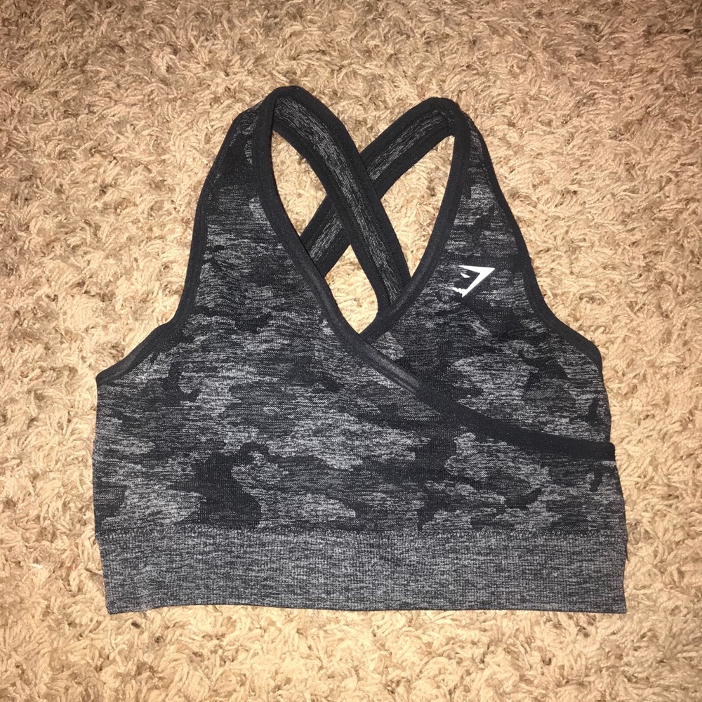 Gymshark Black Camo Sports Bra